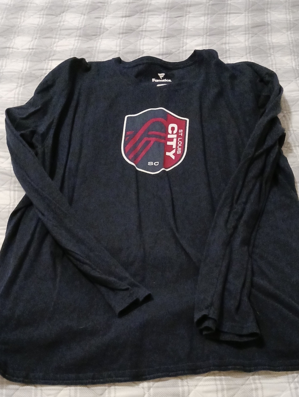 Fanatics Navy Long-Sleeve Tee with Red and White St. Louis City Crest